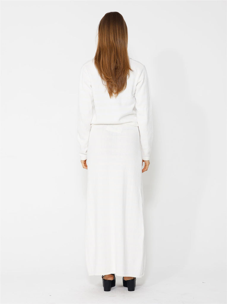 Lan Skirt - Off White/White Stripes