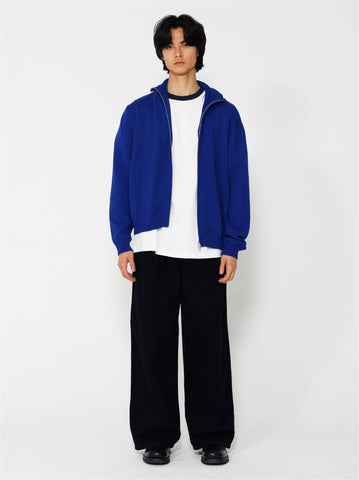 Lian Cotton Full Zip Sweater - Royal Blue