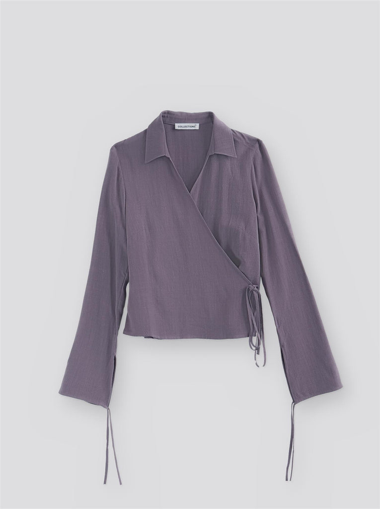 Lucja Wrap Top - Dark Lilac - F5 Concept Store